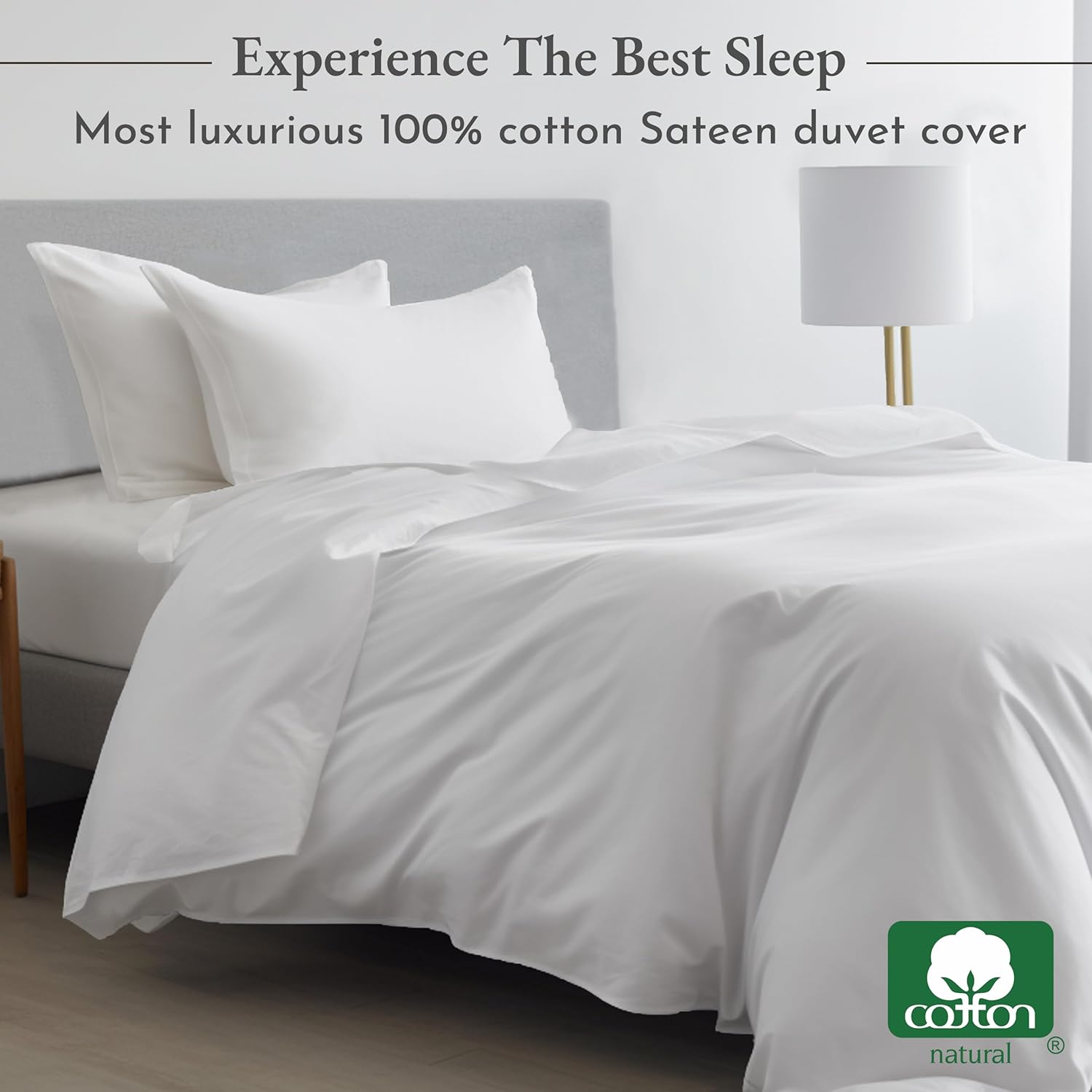 California Design Den Twin XL/Twin Duvet Cover Only - Winner Good Housekeeping Best Bedding Awards 2025, Premium 400 Thread Count Sateen, 100% Cotton Duvet Cover, Button Closure & Corner Ties - White